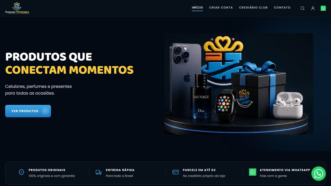 Prévia do site Augusto Presentes