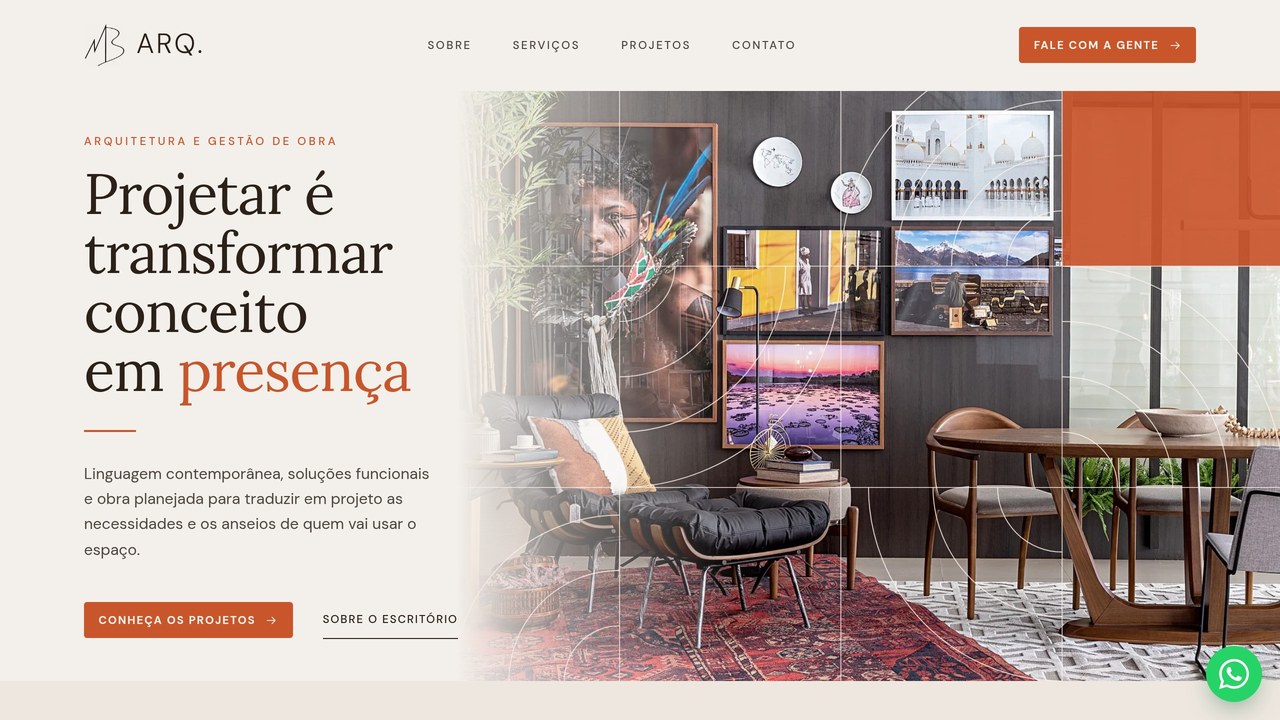 Prévia do site MB ARQ
