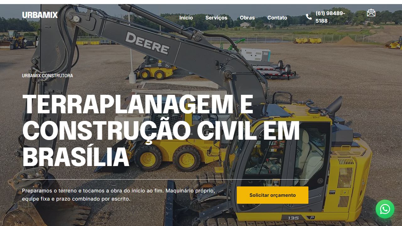 Prévia do site Urbamix Construtora